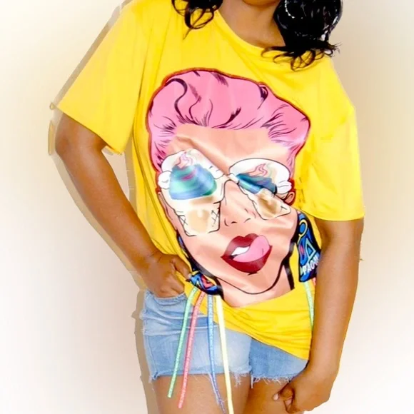 Pinklicious Dresses Face Print Tshirt Dress Fit Size Medium3x